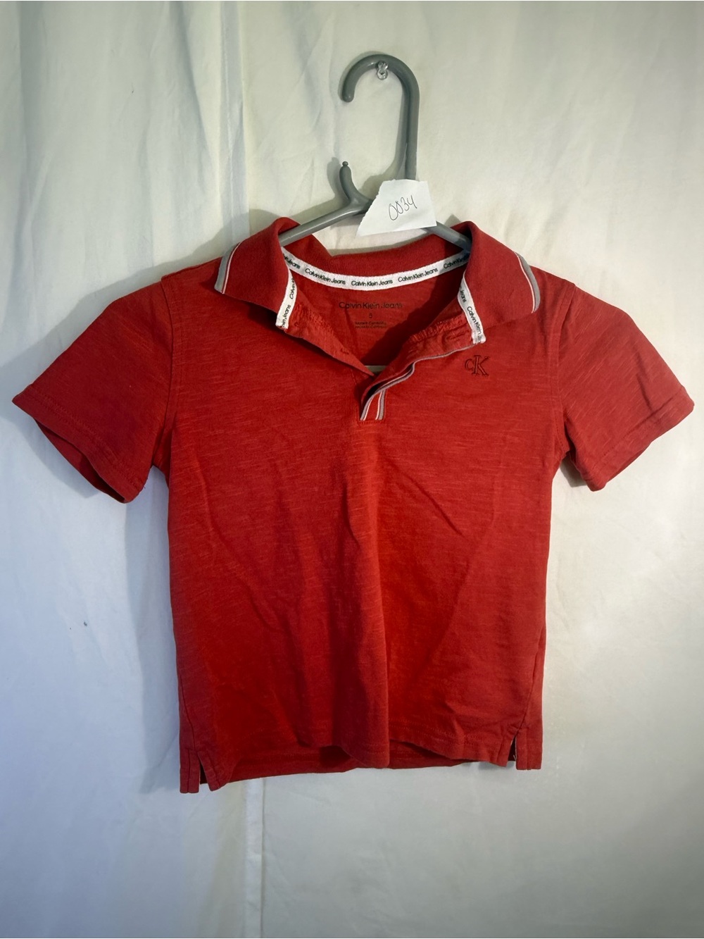 Calvin Klein Jeans Boys Red Short-Sleeve Polo